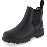 CUSHIONAIRE Women's Britain Chelsea Boots, Soft Vegan Leather, Non-Slip Sole, Memory Foam, Back Pull Tab, Ankle Boots for Women, Wide Widths