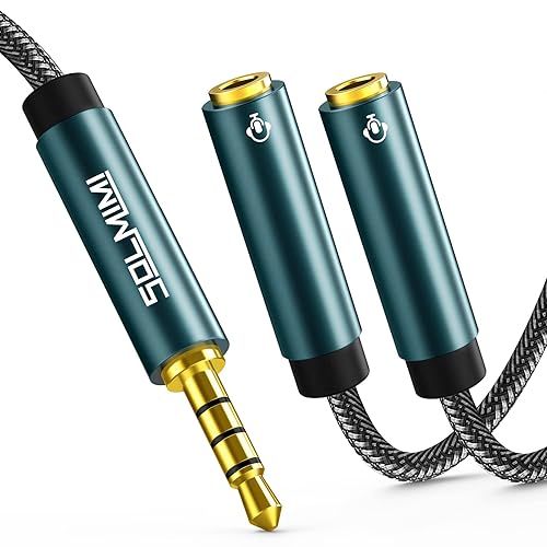 SOLMIMI Headphone Splitter for Headphones, TRRS Male to