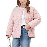 Flygo Girls Lightweight Quilted Jackets Warm Snap Button Puffer Coat Kids Trendy Padded Outerwear with Pockets