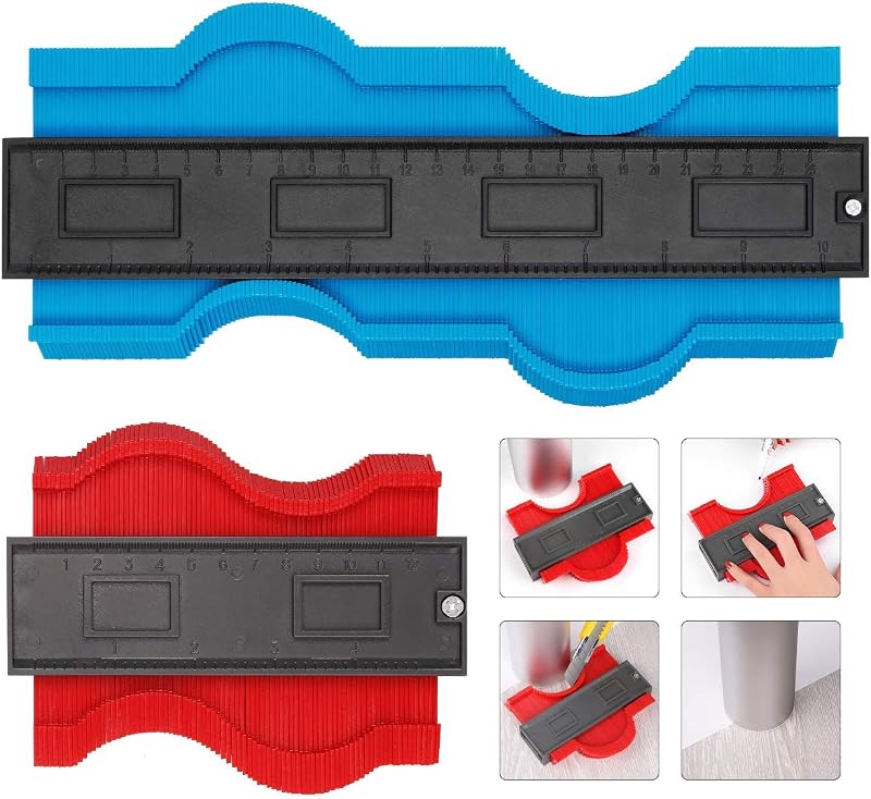 Willingood 2 Pack Contour Gauge 5"+10" Plastic Woodworking Shape Tracer Tool