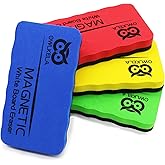 Magnetic Whiteboard Eraser, Dry Eraser Board Erasers, Dry Erasers for White Board, Whiteboard Erasers for Classroom, 4 Pack,