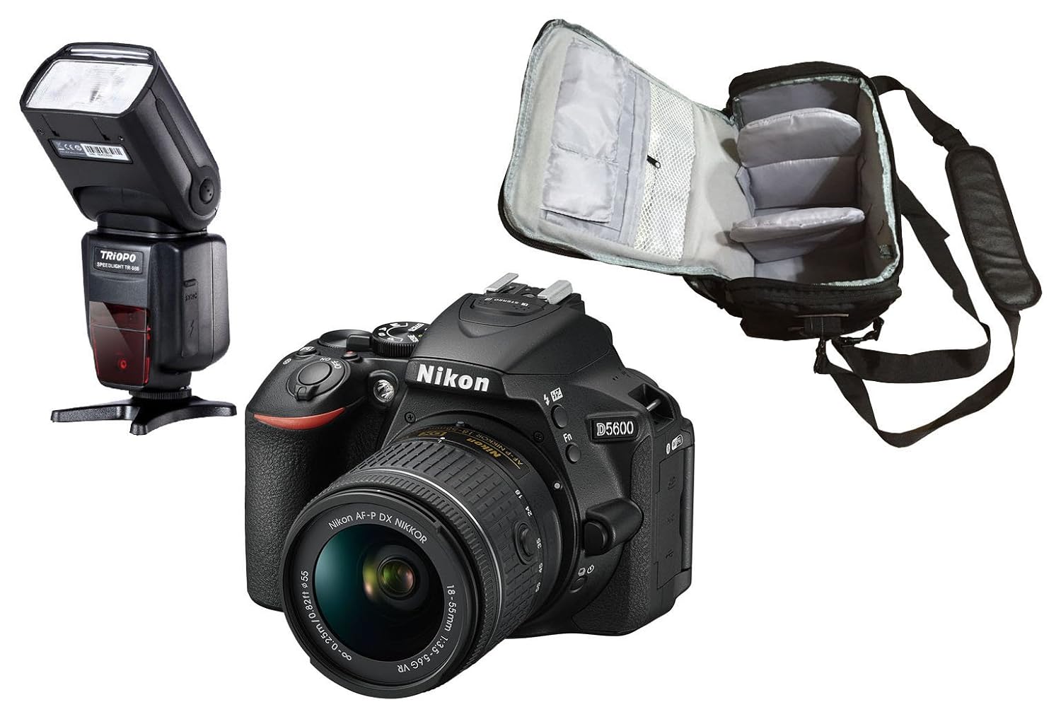 D5600 DSLR Cámara + AF-P DX 18-55mm f/3.5-5.6G VR Lente + KamKorda ...