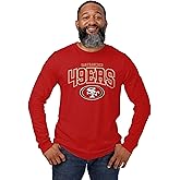 FOCO NFL Mens NFL Team Classic Arched Logo Long Sleeve T-Shirt