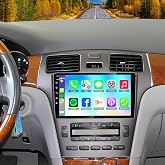 (8Core + 64GB) 9 Inch QLED Touch Screen Car Radio for Lexus ES250 ES300 ES330 2001-2006 with Carplay and Android Auto,Android 15 ES250 Stereo Support Bluetooth,WiFi,GPS,FM Radio,Backup Camera &amp; SWC