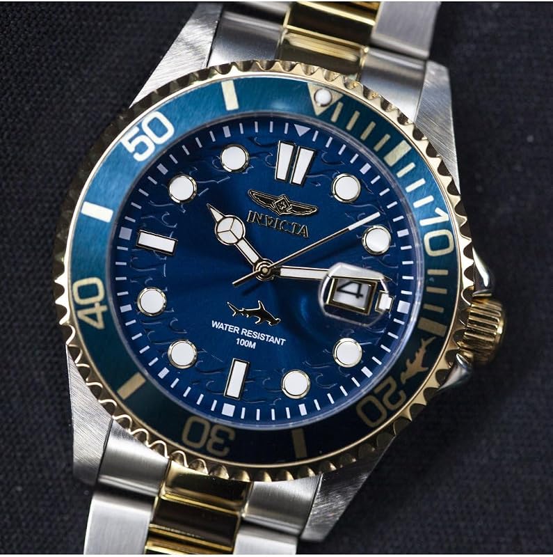 Pro Diver - Orologio da Uomo in Acciaio Inossidabile con Movimento al Quarzo, Bicolore/Blu - 43 mm