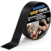 Xfenvs Rubber Grip Tape, 1 in x 22 Ft Black Ultra-Thin Strong Adhesive Non-Slip Tape, Anti-Slip Grip Tape for Handles, Waterproof Heat Resistant Cushion Grip, Comfortable in Hands