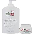 Sebamed Moisturizing Face Cream 2.6 Fluid Ounces (75mL) and Sebamed Liquid Face & Body Wash for Sensitive Skin 13.5 Fuid Ounces (400mL) Value Set