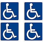 Rogue River Tactical Disabled Wheelchair Symbol ADA Compliant Handicap Access Sign Pack of 4 5 X 5 Inch Blue Window Sticker Decal
