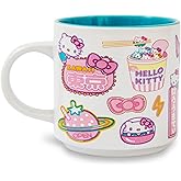 Sanrio Hello Kitty "Kawaii Tokyo" Allover Icons Ceramic Stacking | Large Coffee Cup For Espresso, Caffeine, Beverages, Home & Kitchen Essentials | Cute Gifts and Collectibles | Holds 13 Ounces