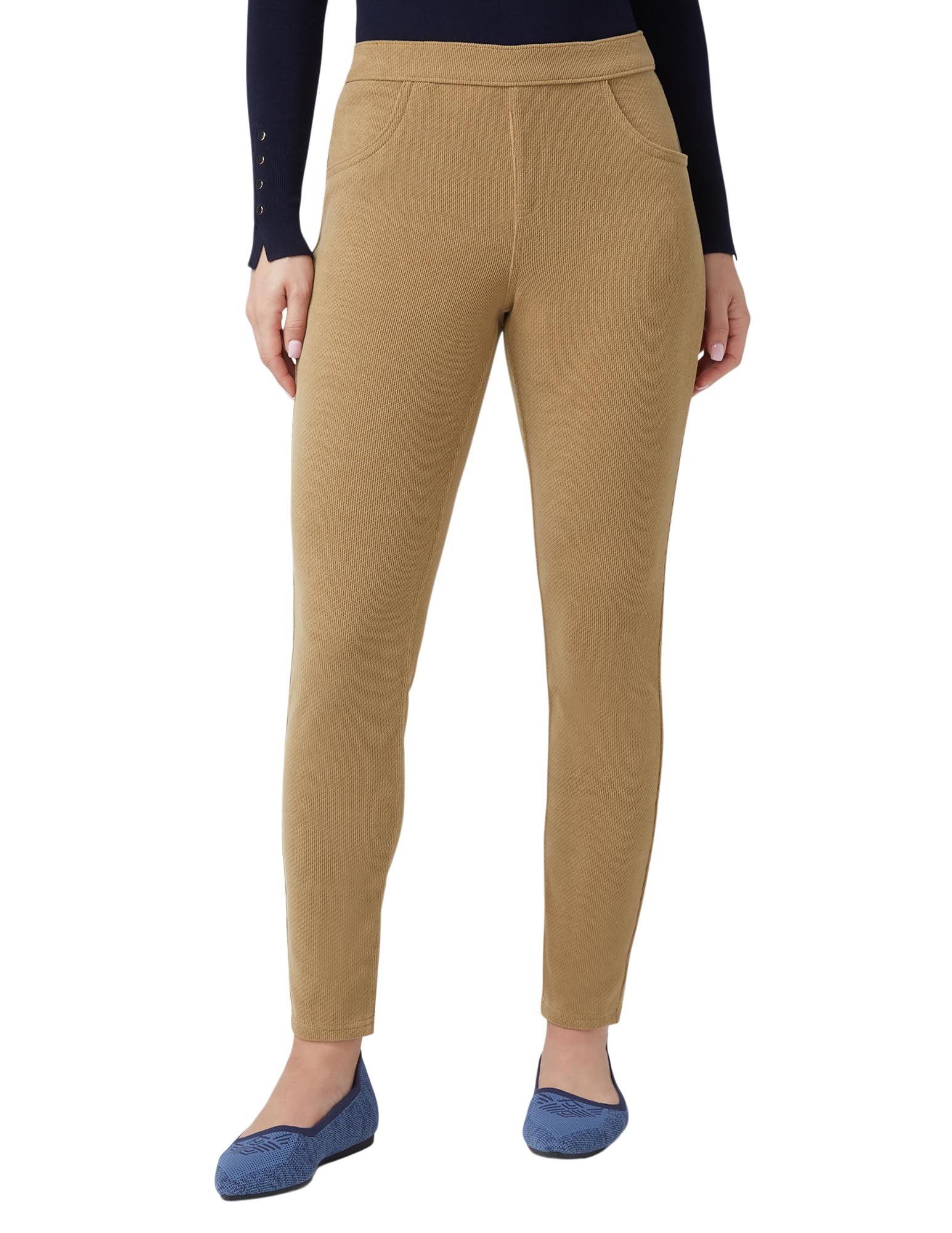 HUE Women’s Soft Twill Jean Style Leggings, Ermine