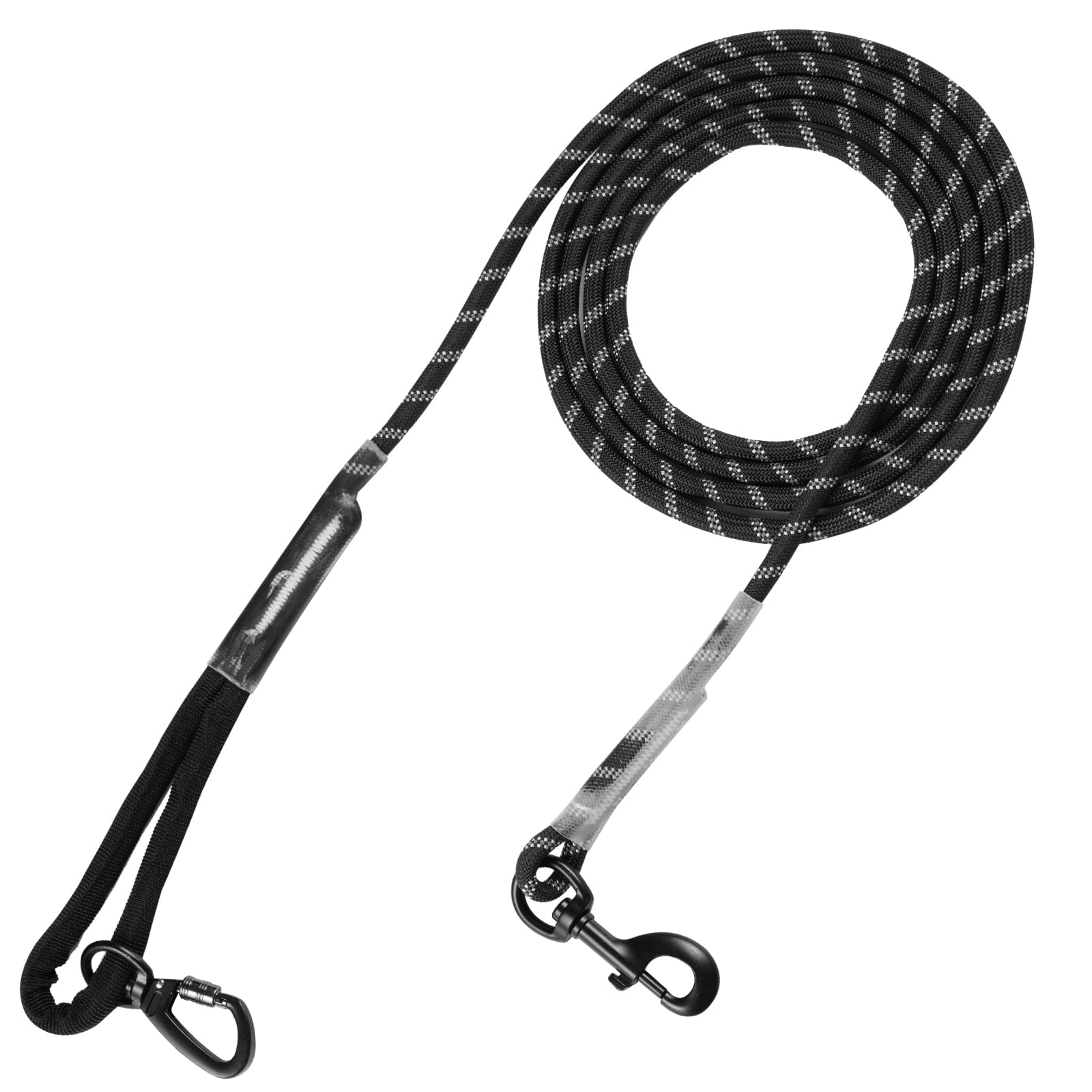LOQATIDIS 10ft Dog Leash, Reflective Nylon Comfortable Slip Woven Handle Snap Lockable Hook Training Rope Cord Camping Lead Leashes for Medium Large and Small Dogs