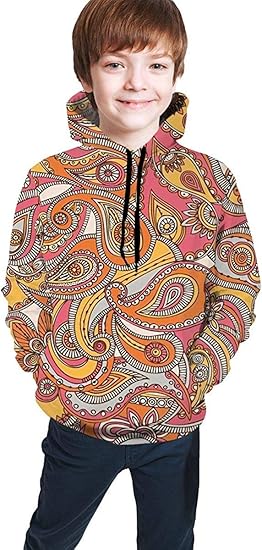 Amazon Spring Paisley パーカー プルオーバー キッズ ジャージ ダンス 運動着 スポーツウェア カジュアル 春 秋 冬 防寒 可愛い 男の子 女の子 小学生 中学生 高中生 メンズ レディース服 トレーナー パーカー 通販