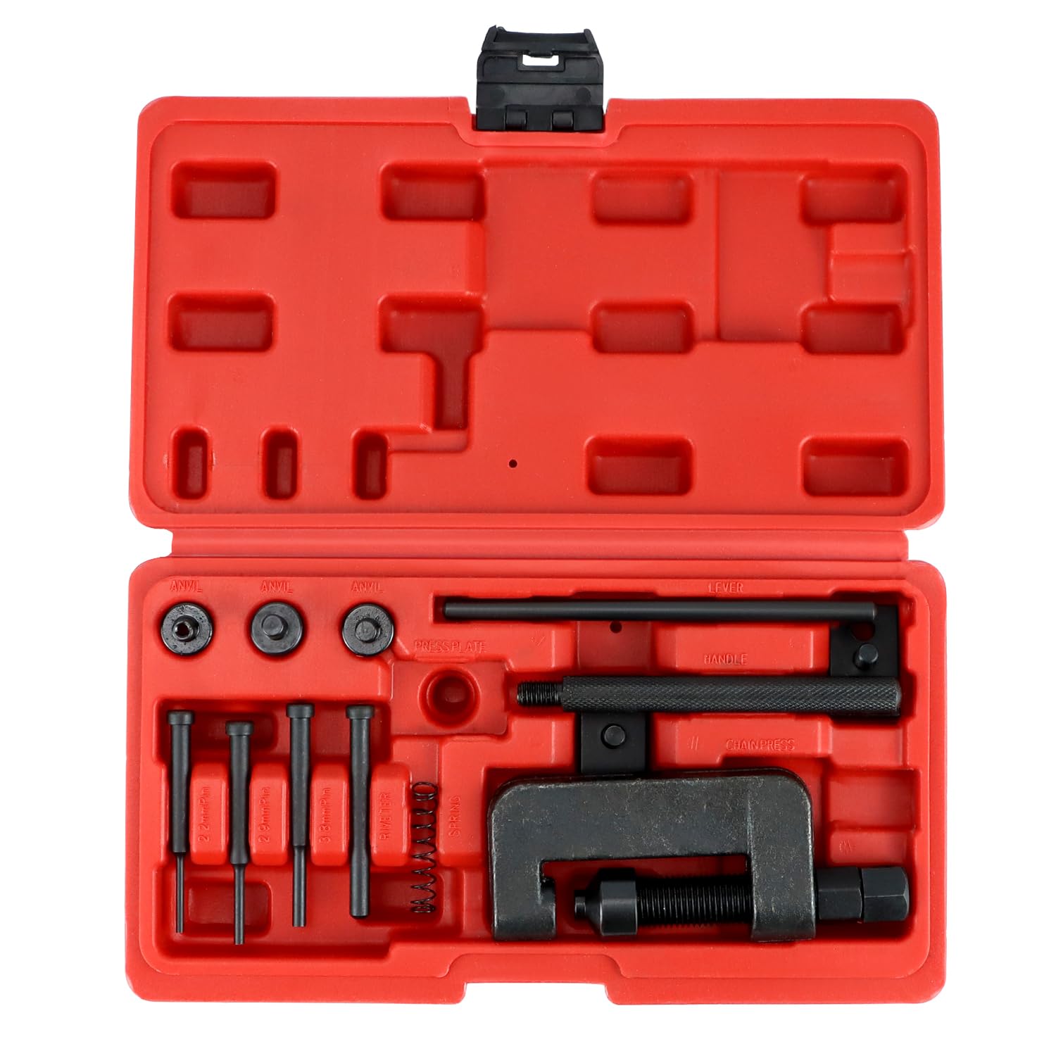 QWORK® Motorcycle Chain Breaker Tool, 13pcs Chain Riveting Tool Set for Bike and Motor