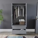 Vida Designs Riano 2 Door 2 Drawer Wardrobe Grey 170H x 76W x 53D view 3