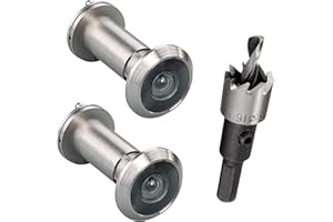 TOGU 2 PCS of peep holes for door with a 7/11" drill bit solid brass front door peephole with optical glass lens fitting door