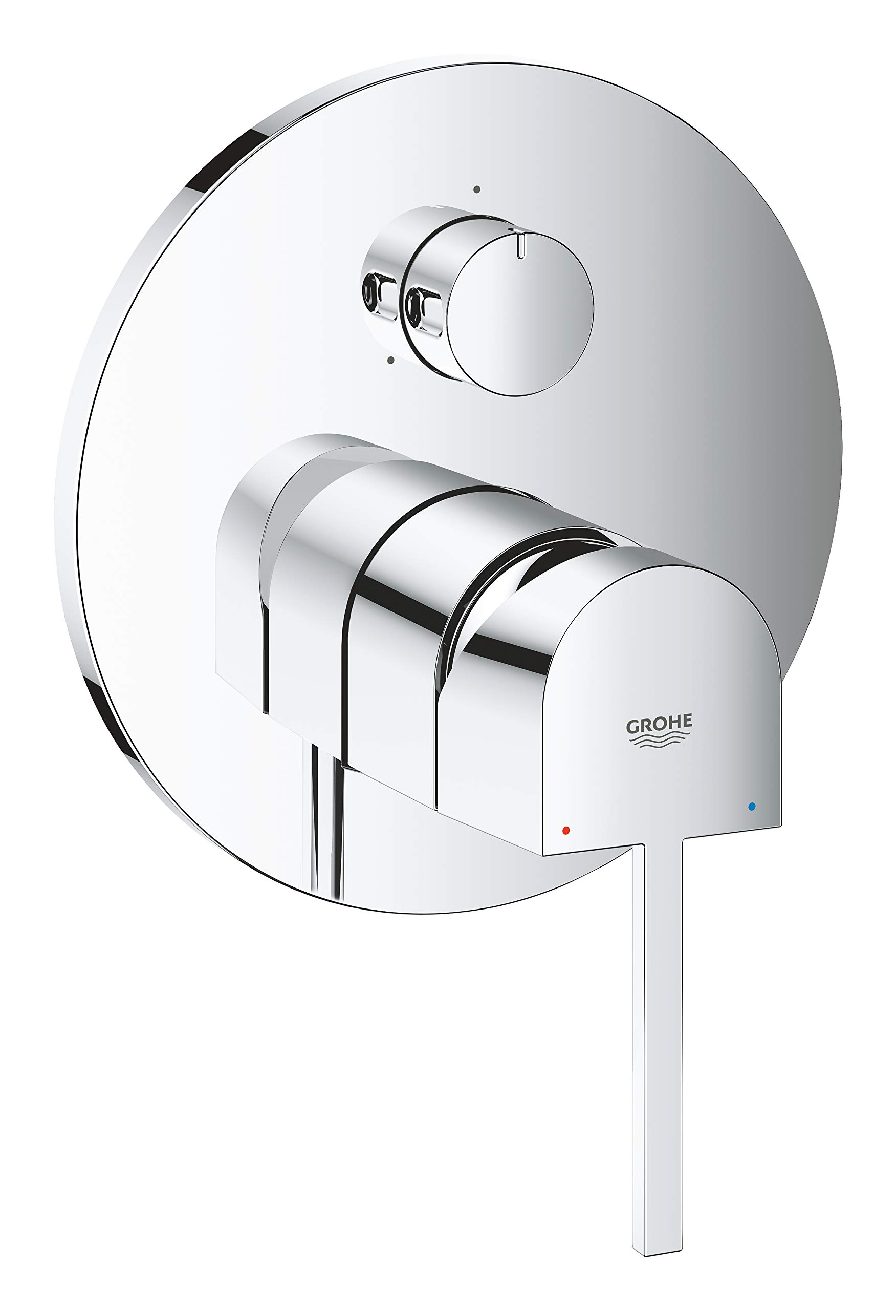GROHE Plus Single-Lever Shower/Bath Mixer Trim Set, 3-Way-Diverter, Concealed Installation, Chrome Finish 24093003