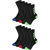 Hanes boys Moves Socks, Breathable Mesh Performance Socks, Crew, Ankle & No Show, Moisture-wicking, 10-pack