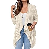 Eytino Plus Size Cardigan for Women Lightweight Half Sleeve Summer Loose Kimono Cardigan Beach Cover Ups(1X-5X)