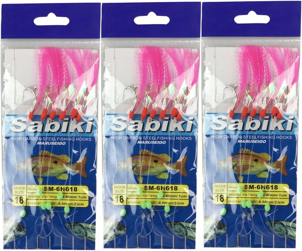 ICE SEA 10 Packs Rigs Bait Rigs Rigged with Fish Skin Fishing Flasher Hooks for Freshwater & Saltwater