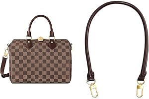 jiesinlov 27.5inches Vachetta Leather Shoulder Rolled Strap Replacement,Bags Strap for Soft Lucky Speedy 25 30 Handbags (Coffee)