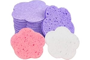 Facial Sponges for Estheticians | Natural Compressed Flower-Shaped Pad - Facial Scrub Pads,for Sensitive Skin Daily Night Bea