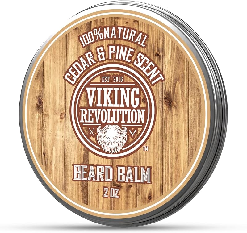 Viking Revolution Beard Balm Natural Argan Jojoba Oils Cedar & Pine 57 g