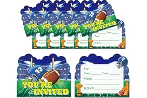 20 PCS Football Invitation Cards, Birthday Invitation Cards for Boys or Girls