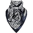 GERINLY 35 Inch Wild Rag Cowboy Scarves for Men, Large Rancher Neckerchief Silk Feel, Oversize Western Bandana