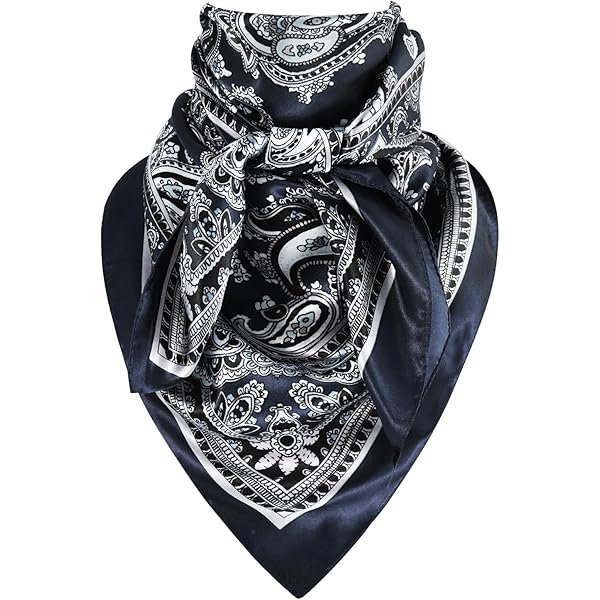 Wyoming Traders Wild Rag Black Silk Jacquard Scarf at Amazon