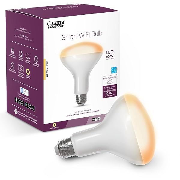 FEIT ELECTRIC BR30/927CA/AG 65W EQUIVALENT WIFI DIMMABLE, NO...