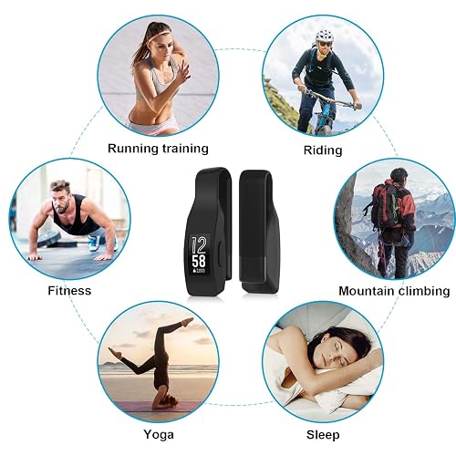 EEweca Clip Set For Fitbit Inspire & Inspire HR – 2 Pack In Black & Soft Pink – Belt, Waistband, Or Bra Clip Holder