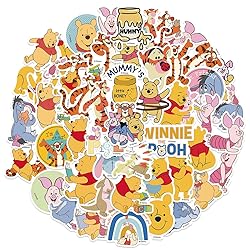 50pcs Pooh Bear Stickers for Kids Water