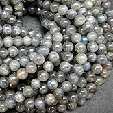 Zenkeeper 108 Pcs Labradorite Gemstone Beads for Jewelry Making 8 MM Labradorite Gemstones Loose Stone Beads