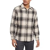 Eddie Bauer Flannel Shirts for Men, Mens Button Up Shirts Long Sleeve Cotton Flannel, Husband Birthday Gift, Gifts for Him - Cream Medium