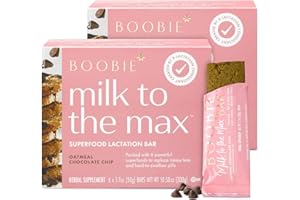 BOOBIE BRANDS Boobie Bar Superfood Oatmeal Chocolate Chip Lactation Bar for Breastfeeding Moms to Increase Milk Supply | #1 Selling Lactation Snack Bars | Vegan, Fenugreek-Free, Gluten-Free, Dairy-Free (12 Bars)
