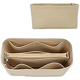 Mausouca Felt Purse Organizer with Zipped, Bag Organiser Insert for Women,Perfect for carrycall Neverfull Tote (Beige, small)