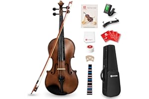 Vangoa 1/4 Kids Violin Set for Beginner Children Student Quarter Size Acoustic Violin Starter Kit with Case, Rosin, Bow, Stri