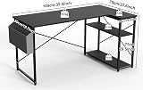 BEXEVUE L Shaped Gaming Desk 100x70 cm with Reversible Storage Shelves Black view 3