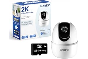 Lorex Pan & Tilt Indoor Wi-Fi Security Camera | 360° Pan & Tilt | Person Detection | Two-Way Talk | Person Detection | IR Nig