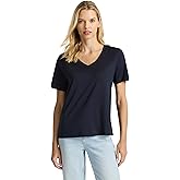 Presics Women’s Supima® Mercerised Cotton V-Neck T-Shirt – USA-Grown Cotton, Luxury Finish, Short Sleeve, Flattering Fit