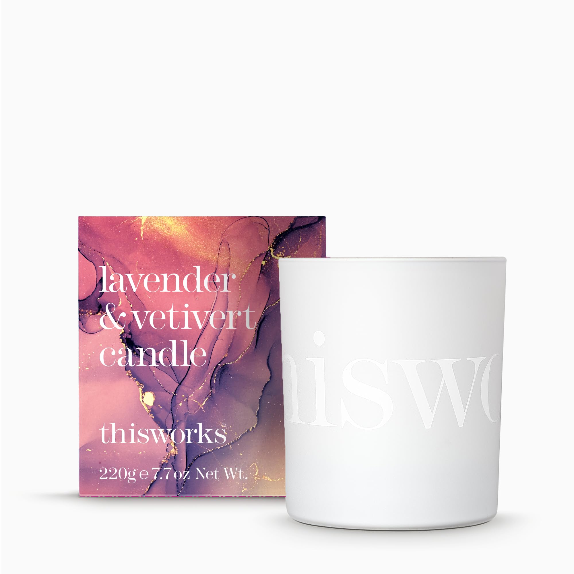 This Works Lavender & Vetivert Candle, 220 gm - Hand Poured and Blended with Essential Oils - Soothing and Relaxing