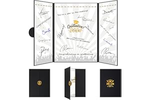 POILKMNI 2024 Graduation Guest Book Alternative, Black Gold Class of 2024 Graduation Party Decor, Graduation Signature Book for 2024 College High School, Distinctive Graduation Gifts for Friends Classmates