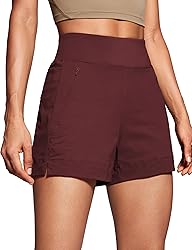 CRZ YOGA Women's Lightweight Mid Rise Hiking Shorts
