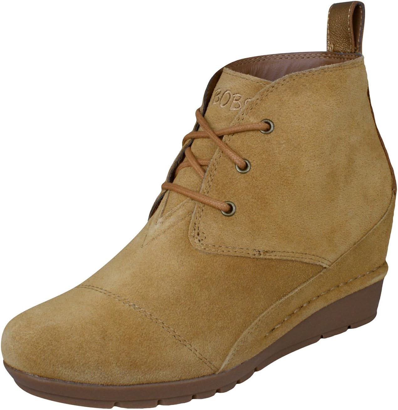 Skechers Womens Bobs Boots High Peaks Casual Suede Ankle WedgesChestnut8 Amazon.co.uk Shoes