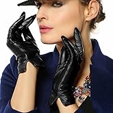 Winter Gloves for Women Genuine Leather Warm Cashmere & Wool Blend Lining Touchscreen Windproof Driving Dress