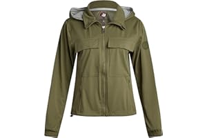 CANADA WEATHER GEAR Women's Softshell Jacket - Full Zip Up Hoodie Coat with Pockets and Adjustable Bungee Cord (Sizes: S-2XL)