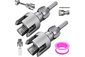 YIKG Pipe Thread Cutting Tool,Integrated Internal & External Pipe Threading Tool,Electric Drill Compatible PVC Pipe Threader Kit,1/2" (DN15) 3/4" (DN20) Pipe Sizes Rethreading Tool