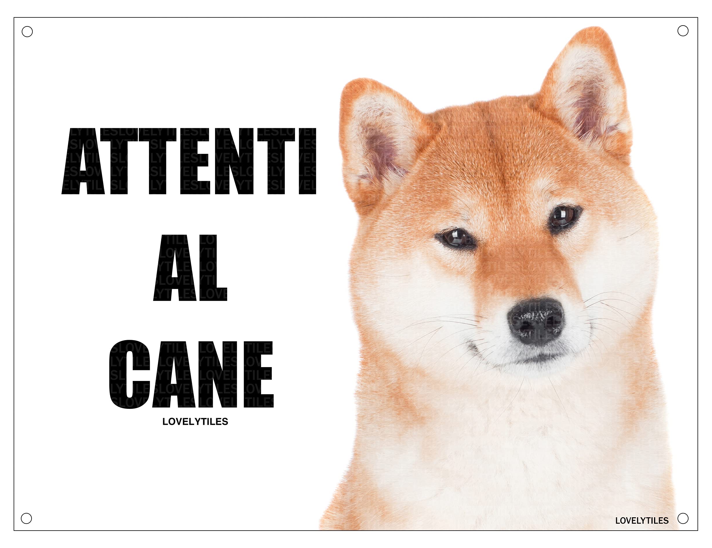 LOVELYTILES Shiba Inu ATTENT to Dog Sign Metal Sign (15X20)