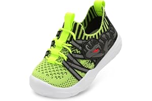 FEETCITY Toddler Shoes Boys Girls Walking Shoes Toddler Slip On Shoes Wide Kids Tennis Shoes Lightweight Toddler Dinosaur Shoes Baby Sneakers