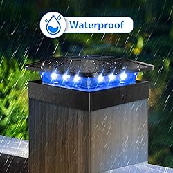Peasur 2pack 4x4 Solar Post Lights Outdoor, Blue